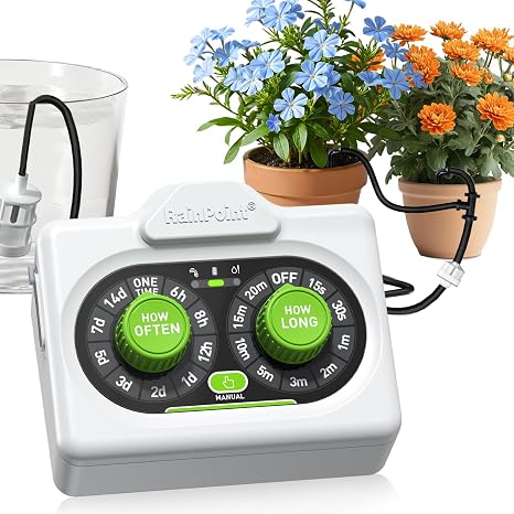 RAINPOINT Automatic Watering System Indoor, Self Watering System with Automatic & Manual, for Balcony Garden Holiday Plants Watering, Easy-Setup, Ideal for Up to 15 Potted Plants