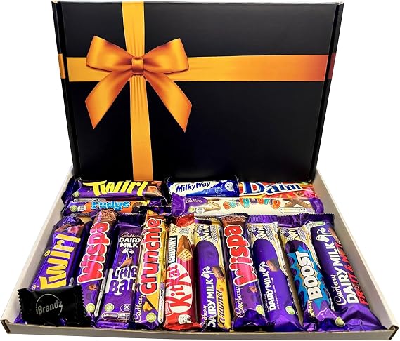 Chocolate Gift Box Chocolate Hamper Box Selection Of 15 Full Size Chocolate Bars Including Dairy Milk wispa in this Chocolate Gift Set