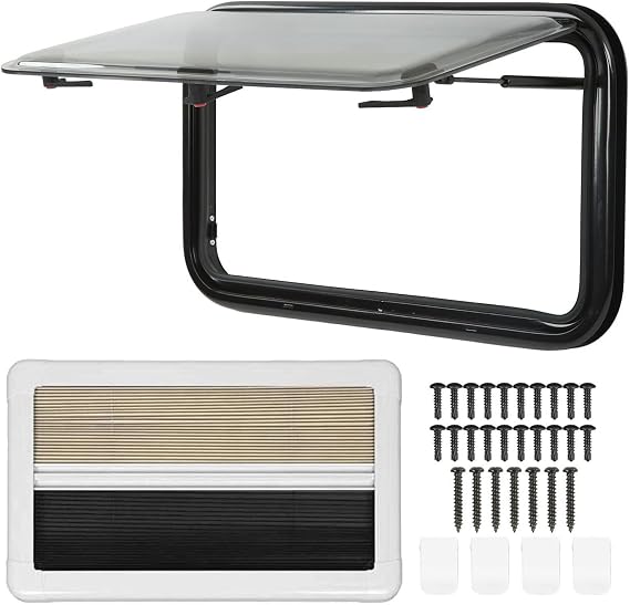 RV Window, RV External Sliding Window,RV Extrapolated Ventilation Window 65 Vent Hatch Side Window,RV Top Hinged Window for Caravan Camper RV,1000*500mm