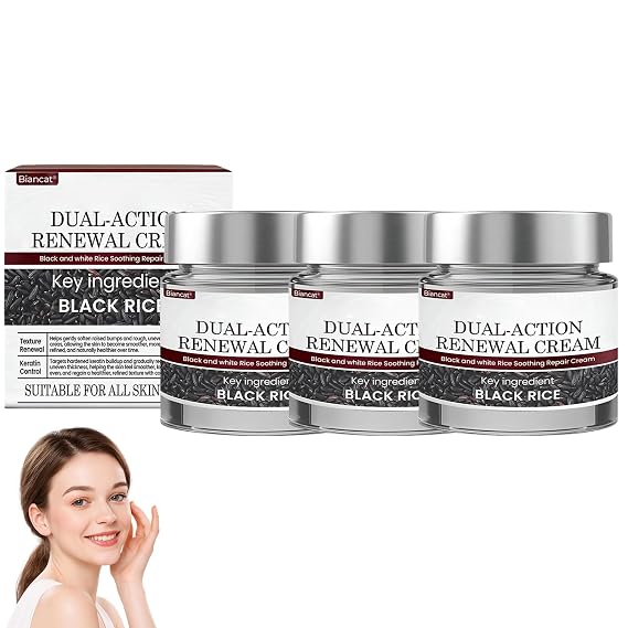 TLOPA Keratin Erase Dual-Action Renewal Cream, Professional Black and White Rice Soothing Repair Cream, Face Moisturizer - Improves Moisture Skin Barrier for All Skin Types (3)