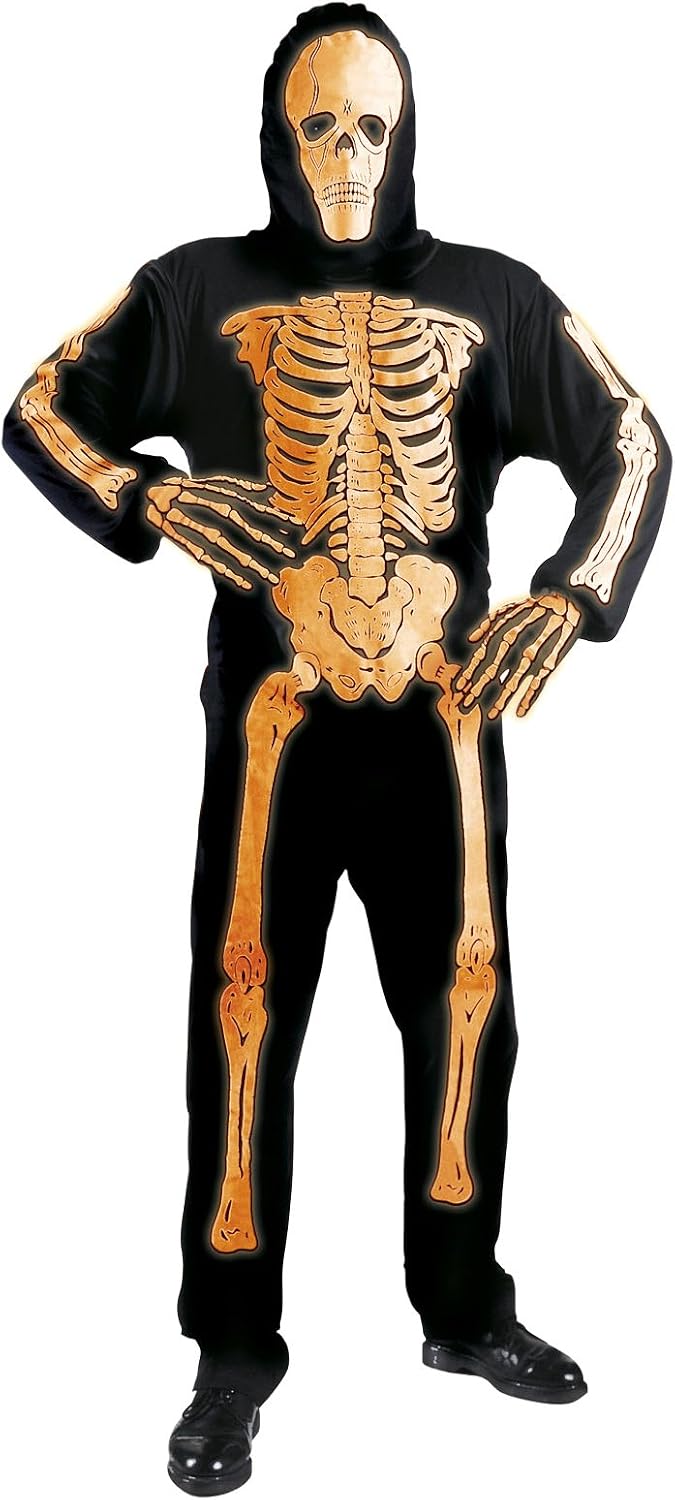Mens Neon Skeleton 3D Costume Large UK 4244" for Halloween Living Dead Fancy Dress