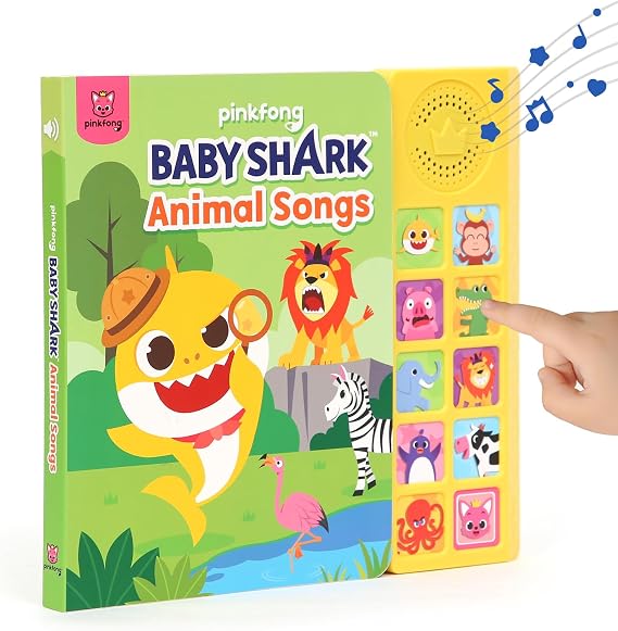 Baby Shark Animal Songs 10 Button Sound Book | Learning & Education Toys | Interactive Books for Toddlers 1-3 | Gifts for Boys & Girls