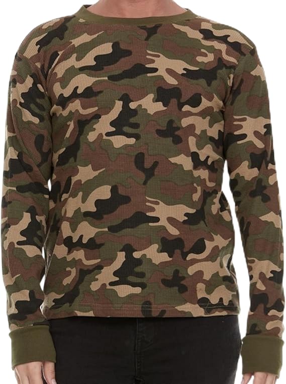 JMR Mens Thermal Shirt Long Sleeve - Heavyweight 100% Cotton Waffle Weave Top
