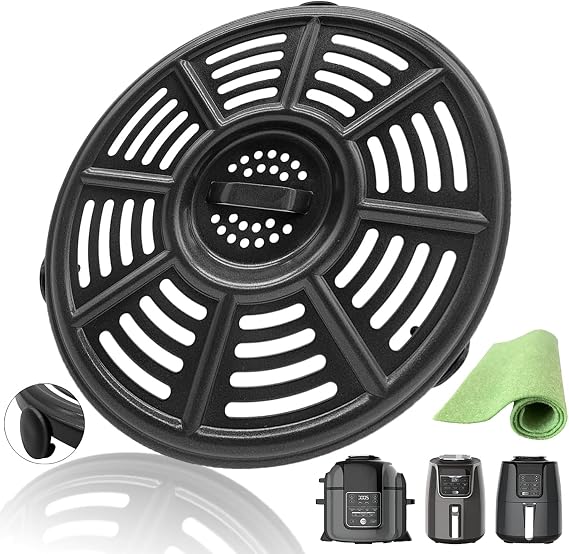 8.2IN Air Fryer Crisper Plate for Ninja AF101 4QT AF161 AF150 XL 5.5QT Air Fryers, Premium Nonstick Air Fryer Grill Pan Crisper Tray Insert Grate Rack Grid for Ninja FD302 Foodi
