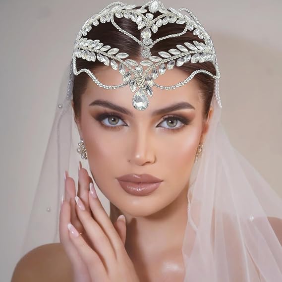 Wedding Headpiece for Bride, Rhinestone Bridal Hair Accessories