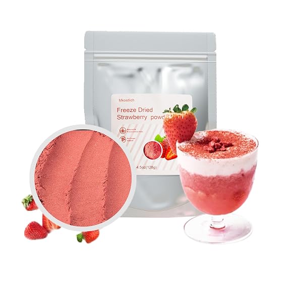 Mkostlich Freeze Dried Strawberries Powder, 11.28oz/320g Strawberry Powder for Baking, Smoothies, Drinks, No Sugar Added