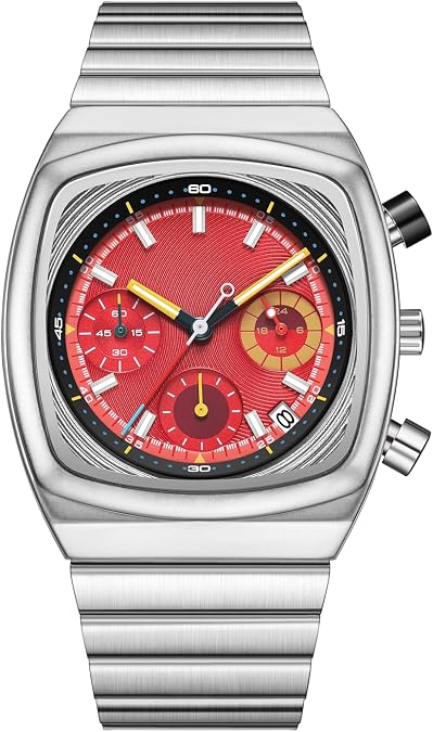 CILOA Mens Watches Chronograph Stainless Steel Waterproof Date Analog Business Fashion Wristwatch for Men