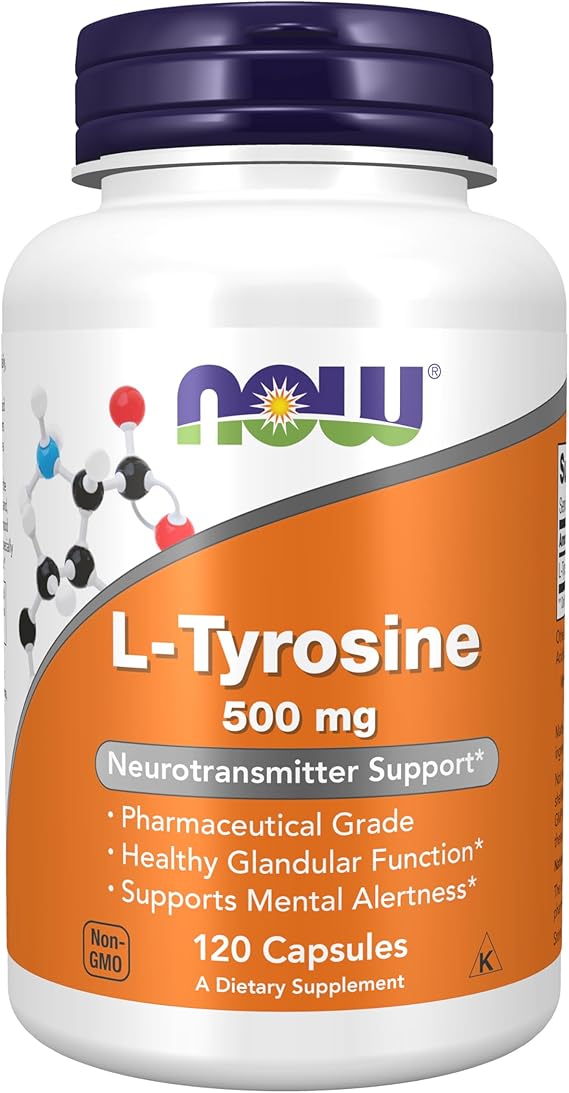 NOW Supplements, L-Tyrosine 500 mg, Supports Mental Alertness*, 120 Caps