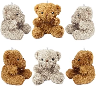 6 Pieces Mini Teddy Bear,4.0 Inch Mini Stuffed Animals,Small Teddy Bear for Graduation BirthdayWedding Decorations Party Favors