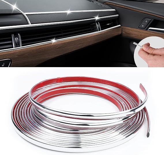 16Ft Chrome Car Trim Strip Self-Adhesive 1/4 inch (6mm) Side Body Moulding
