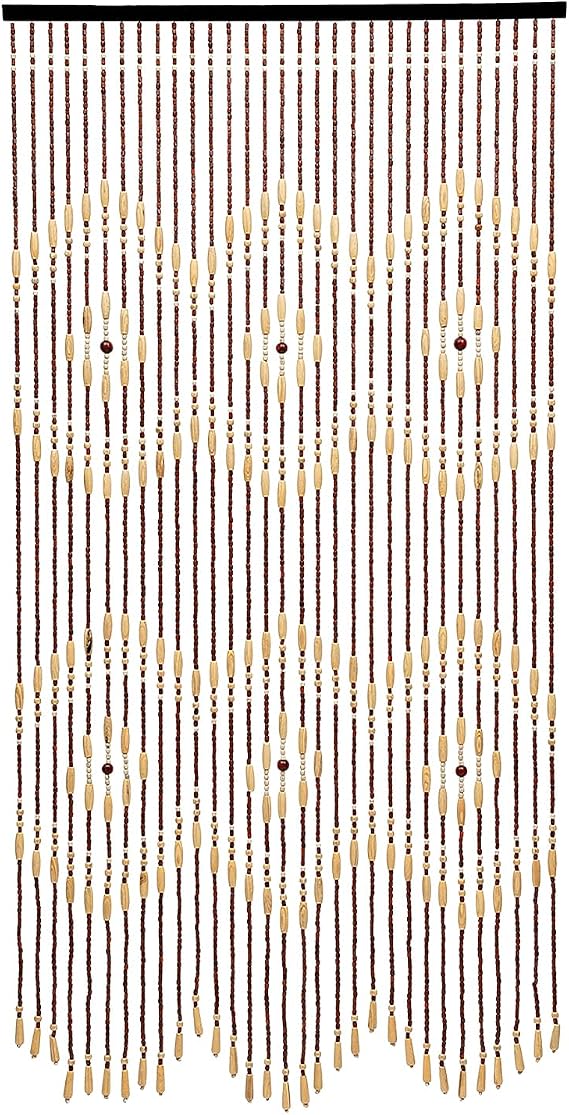Natural Bamboo Door Bead Curtain 31 Strands Fringe Beaded Door Tassel Handmade Curtains Hanging Beaded Curtains Bohemian Decor Room Divider Home Decor 36 x 69 Inch