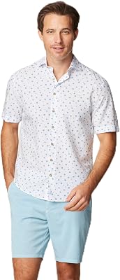 johnnie-O Benson Hangin Out Button Up Shirt WhiteL, Large