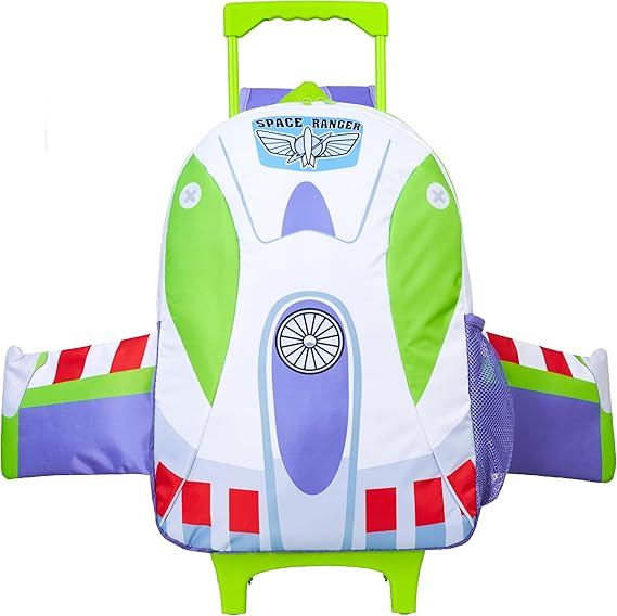 Disney Toy Story 2-in-1 Buzz Lightyear Carry On Luggage 18 Rolling Kids Mini Suitcase with Wheels & Handle 16L, Lightweight Travel Bag Gifts for Kids
