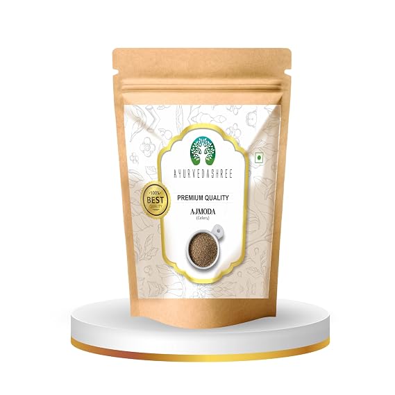 AYURVEDASHREE Ajmoda (Beej) 200gm | Apium Graveolens | Wild Celery (Seeds) | Shalari | Tukham Karfas | Indian Stone Parsley| Van Ajwain | Junglee Ajwine | Jungli Ajwine | Pahadi Ajwine, Spice, 100% Natural, GMO