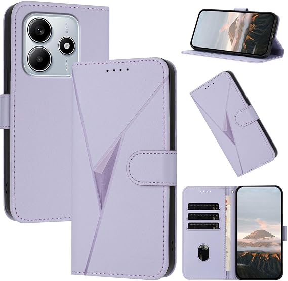 Compatible Redmi Note 14 5G Case Notebook Type Redmi Note 14 5G Case Notebook Type Triangular Pattern Redmi Note 14 Case Comfortable Stand Function Card Storage Wallet Type Redmi Note 14 5G
