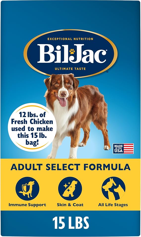 Bil-Jac Adult Select Dry Dog Food | Fresh Chicken Recipe | 15 lb Bag