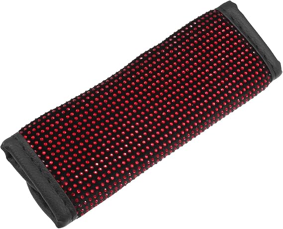 Universal Car Handbrake Cover Protector Bling Rhinestone Handbrake Decoration Cover Flannel Rhinestone Red Durable Material