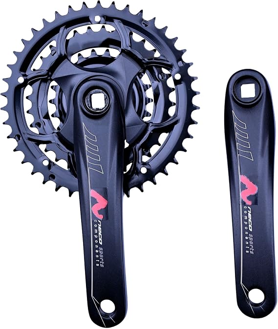 Crankset,Mountain Bike Crankset,Square Taper crankset,Fit to 8 Speed Or Less Freewheel and Cassette,22/32/42T Bicycle Crankset,170mm Crank Arm,Suitable for 9/16" Pedal.