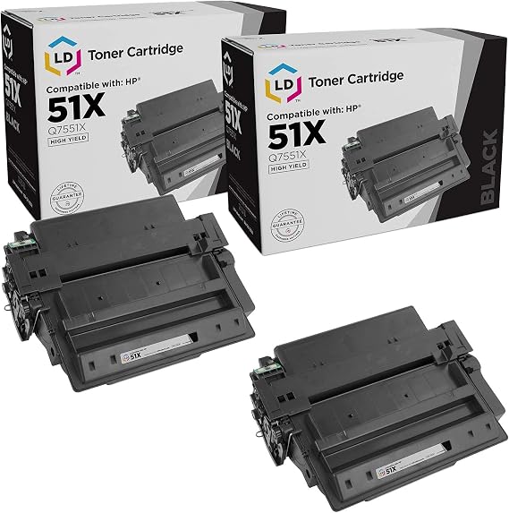 LD Products Compatible Replacement for HP 51X Q7551X High Yield Toner Cartridge for LaserJet M3035 MFP, P3005d, P3005n, M3027x MFP, M3035xs MFP, P3005, P3005dn, M3027 MFP, P3005x (Black, 2-Pack)
