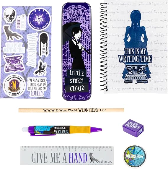 Wednesday Stationery Gift Set, Metal Tin, Official Licensed Merchandise