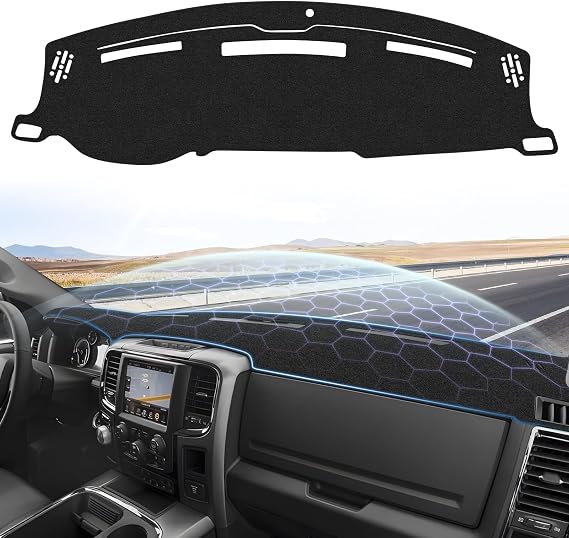Sunsdrew Dash Cover for 2010-2018 Dodge Ram 1500 2500 3500 Dashboard Cover Mat for Ram Suede Dash Mat Accessories Sun Shade Nonslip Mesh Protector No Glare(Without Hud)