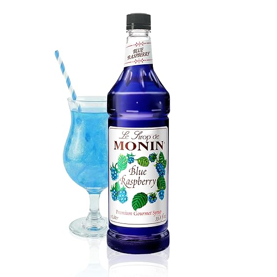 Monin - Blue Raspberry Syrup for Drinks - 1 liter / 33.8 fl oz