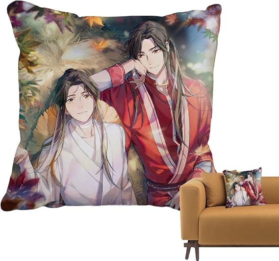 Printed Throw Pillows Anime Character Decorative Backrest Stuffed Cushion | Sofa Pillow Plush Soft Square Toy Couch Companion Home Bedroom Decor for Boys Girls Children Teens Anime Collectible