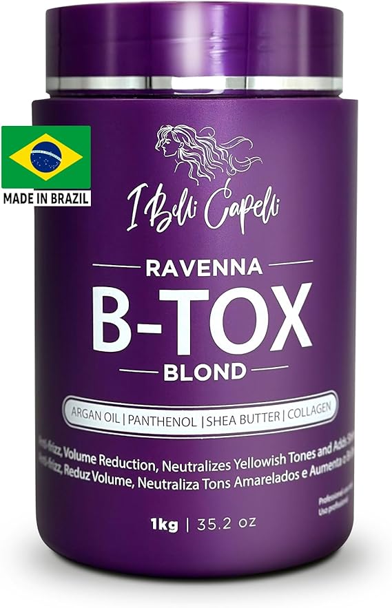I Belli Capelli Ravenna Hair B-tox Treatment for Blonde Hair - B-tox, Formaldehyde Free - Hair Shaping Treatment - Anti-Frizz Effect and Smoothing - 35.2 oz 1 kg