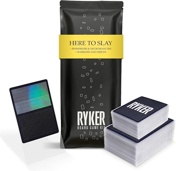 Ryker | Compatible with Here to Slay: 2 Expansions Bundle Card Sleeve Kit | (Clear) Card Sleeves Top loaders for Cards | Standard Size | Tarot Size
