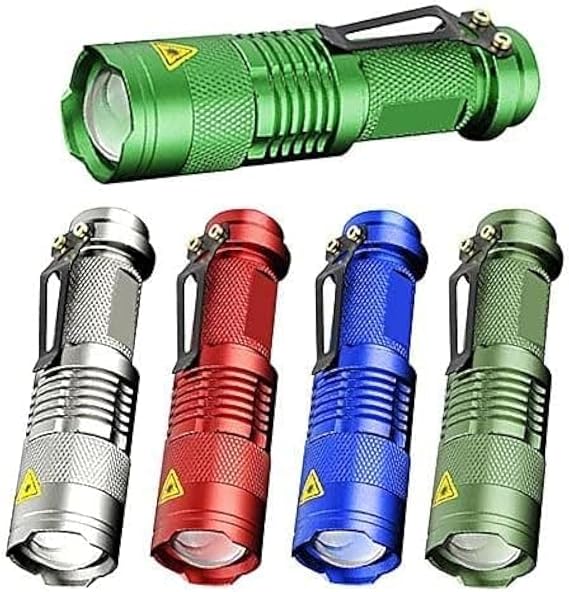 Pocketman 6 Pack, LED Flashlight Mini 3 Mode Tactical Torch Small Water Resistant Pocket Flash Light Adjustable Focus Light