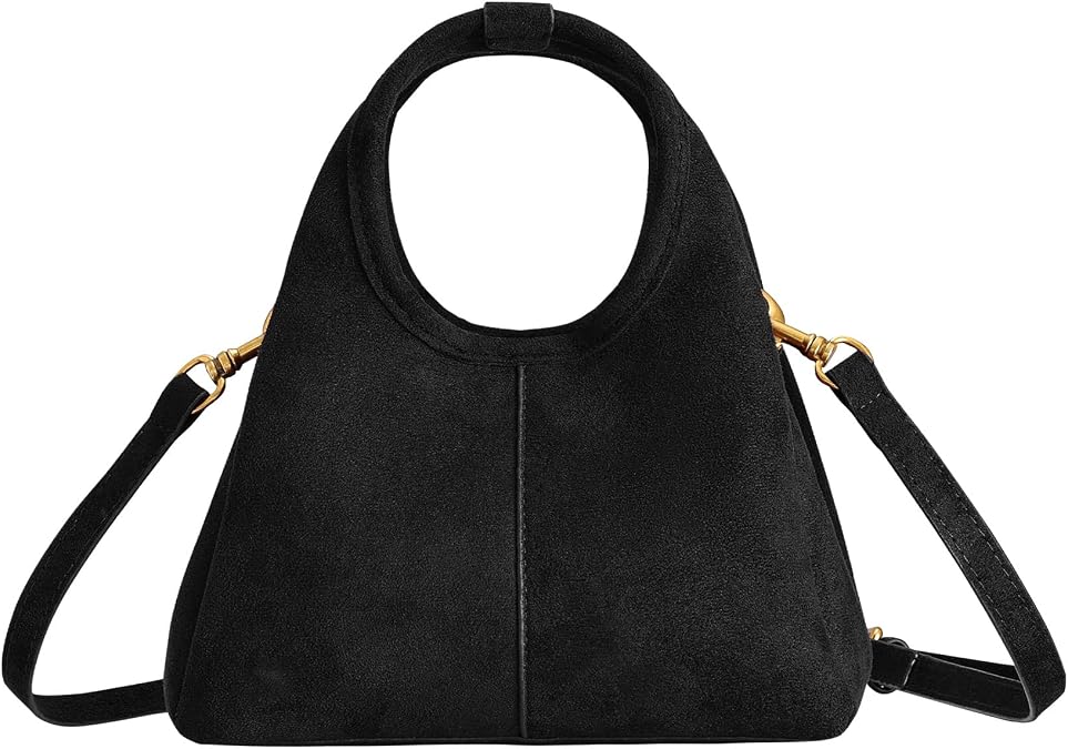 Women's Suede Bag Small Top Handle Handbag Satchel Suede Purse for Women