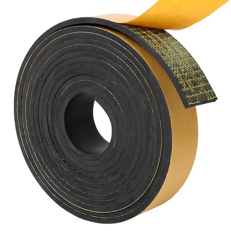 DGSL Self-Adhesive Neoprene Rubber Strip, 1" x 1/8" x 10' Roll | Self-Adhesive Neoprene Rubber for Sealing, Cushioning, Gaskets, Padding and DIY Projects