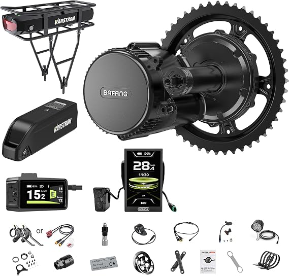 BAFANG BBS02 48V 750W Mid Drive Kits Mid Motor Ebike Conversion Kits with Chainring Wheel and LCD Display(No Battery) | with Chainring Wheel and LCD Display(No Battery),for BB68-73MM 100MM MTB CTB