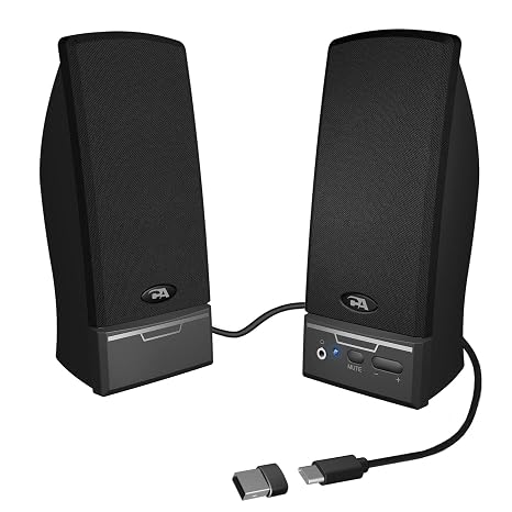 Cyber Acoustics CA-2014USB 2.0 Computer Speakers, 10W, Stereo Sound