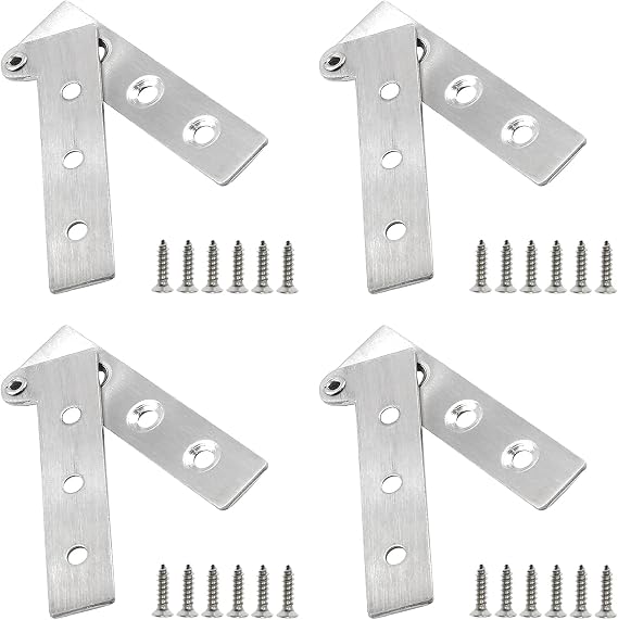 4Pcs 2.5 Inch 360 Degree Rotatable Door Pivot Hinges, Stainless Steel Hinge Door Pivot Hinge with Screws, for Windows Door Cabinet Cupboard