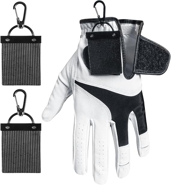 FINGER TEN Golf Glove Holder Grabber with 360 Metal Clip