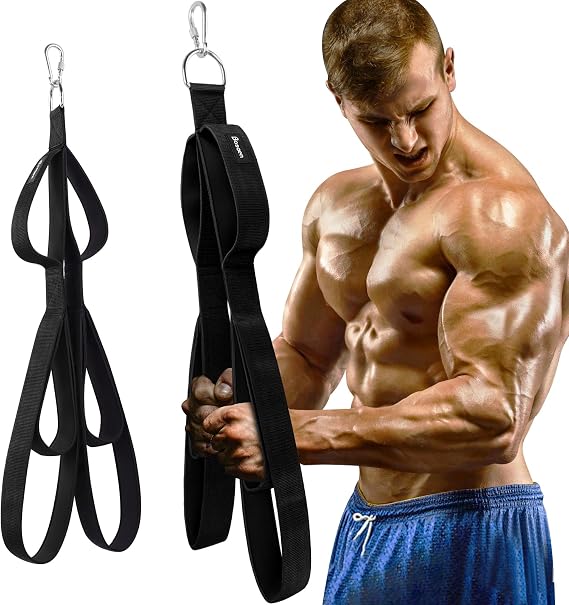 Tricep Rope Cable Attachment, 3 Lengths of Handles in 1 Rope for Greater Range of Motion, Tricep Pull Down Rope for Push Downs, Crunches, Facepulls, Cable Overhead Presses for Professional Gym