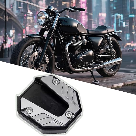Motorcycle Kickstand Pad for Honda Lead 125, Aluminum Alloy Side Stand Extension Plate, Foot Support Plate Pedal Extender, Motorcycle Side Stand Pad, D Gray