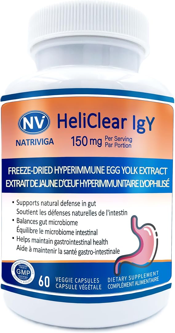 Heliclear IgY, Hyperimmune Immunoglobulins for Gut & Gastric Health, 150mg