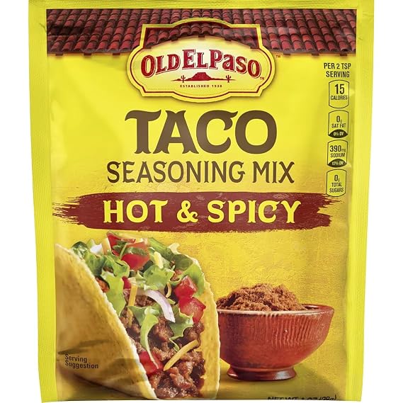 Old El Paso Hot & Spicy Taco Seasoning Mix, 1-Ounce Packages (Pack of 6)