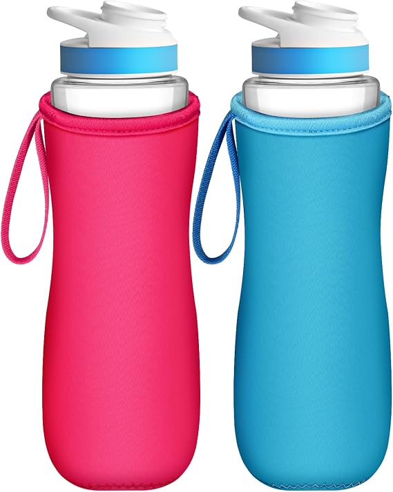 Water Bottle Sleeve for Cirkul 22 oz - 2 Pack Bottle Cover Holder Carrier with Handle Strap