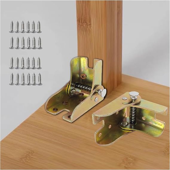 4 Pack Folding Bracket-Self-Locking Hinge-Leg Fittings and Angle Braces-for Folding Legs ， Folding Worktables ，Kitchen Folding Table (Colors)