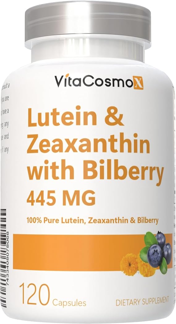 Lutein with Zeaxanthin, Vegan Capsules, 120 Count, 40 mg Lutein + 4 mg Zeaxanthin per Serving, Non-GMO, Gluten-Free