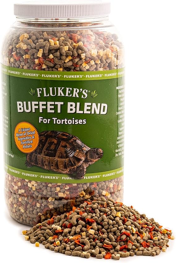 Fluker's Buffet Blend Tortoise Diet, Veggies with Fortified Pellets, 3.25 lbs.