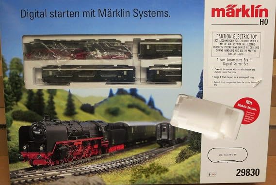 Digital Starter Set 29830 with MFX W/Sounds & Lights FUNTIONS BR-03 Steamer, Oval W/SWITCHES, Transformer 18V.A. & Digital Mobile Station.
