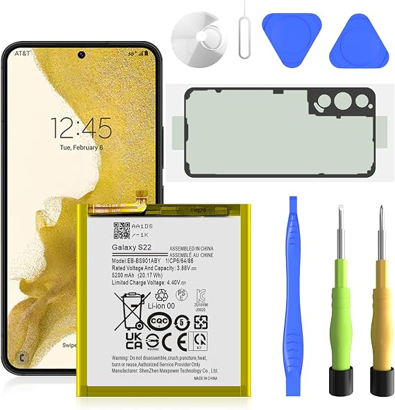 SHENMZ Galaxy S22 Battery, 5200mAh EB-BS908ABY Battery Replacement