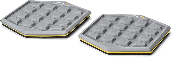 SKLZ Slidez Dual-Sided Exercise Glider Discs for Core Stability Exercises for Hands & Feet, Court Use, grey
