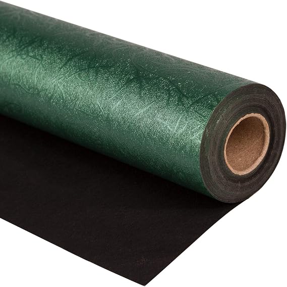 WRAPAHOLIC Green Wrapping Paper Roll - Mini Roll - 17 Inch x 16.5 Feet - Reversible Green and Black for Christmas, Birthday, Wedding, Baby Shower