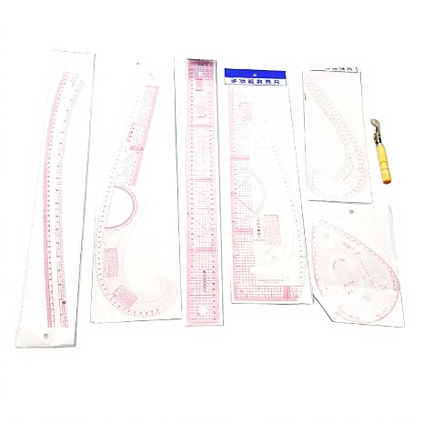 7PCS French Curve Ruler Set, High Accuracy Complete Tools Hip Curve Ruler with Scale, Sewing Ruler | Sewing Tools | Sewing Rulers | Craft Ruler for Beginners Tailors Pattern