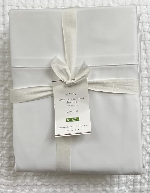 Pottery Barn 1000 Thread Count Sateen Sheet Set~Queen~*White*~